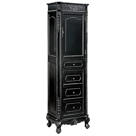 Rubbed Black Linen Cabinet